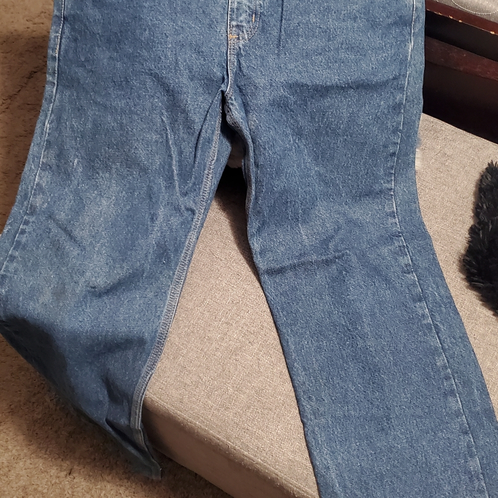 Carhartt Men's Denim Jeans with Tan Accents 34 X 30 Traditional Fit